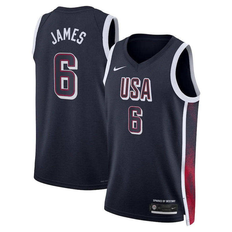 Regata Seleção Americana de Basquete Olimpíadas 2024 Azul James