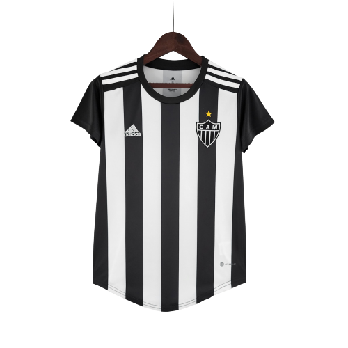 Camisa Feminina Atlético Mineiro I 22/23 Adidas - Preto e Branco