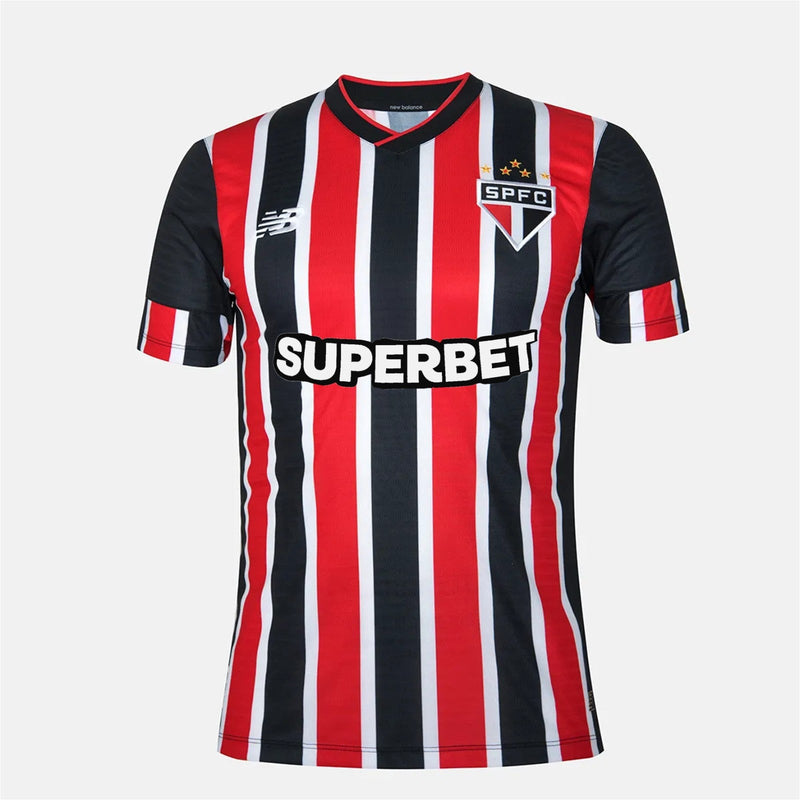 Camisa São Paulo Away 24/25 s/n° New Balance Reebok Masculina - Preta, Vermelha e Branca