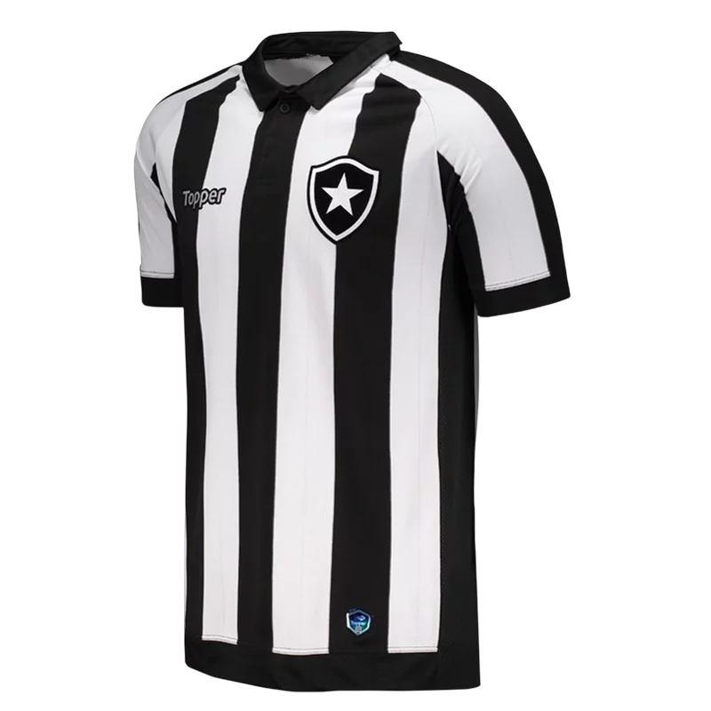 Camisa Botafogo Home 17/18 s/n° Torcedor Topper Masculina - Preta e Branca