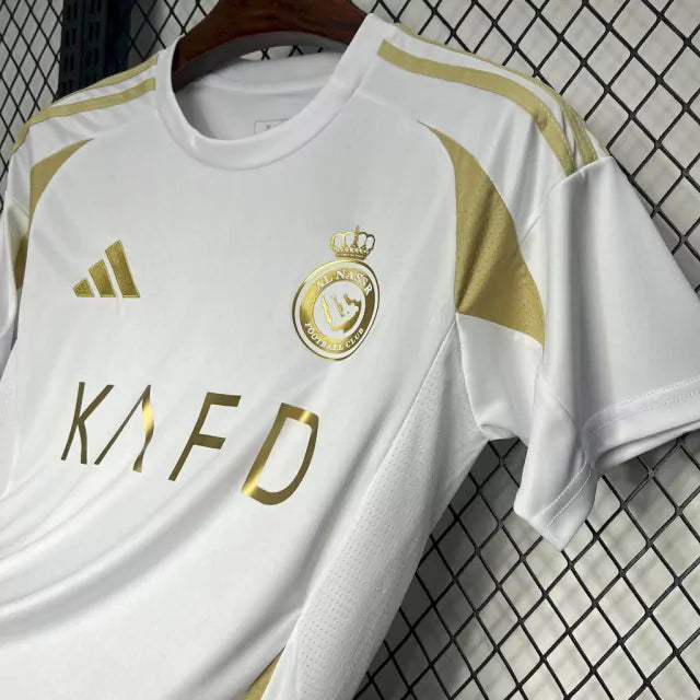 Camisa Al Nassr III 24/25 Adidas Masculina - Branco e Dourado